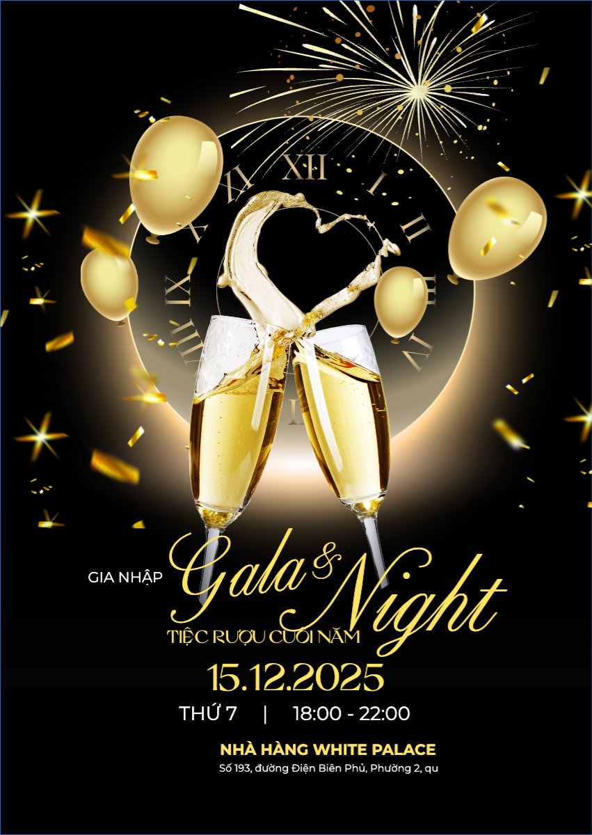 Mẫu Thư mời Gia nhập tiệc rượu Gala Night — LayerPic