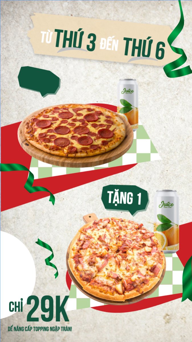 Mẫu Bài post MXH (9:16) Pizza, gà rán, fried chicken, đồ ăn, food, thực phẩm, ẩm thực, món ăn, F&B, nhà hàng, thức ăn, y2k, cổ điển, vintage, retro, classic — LayerPic