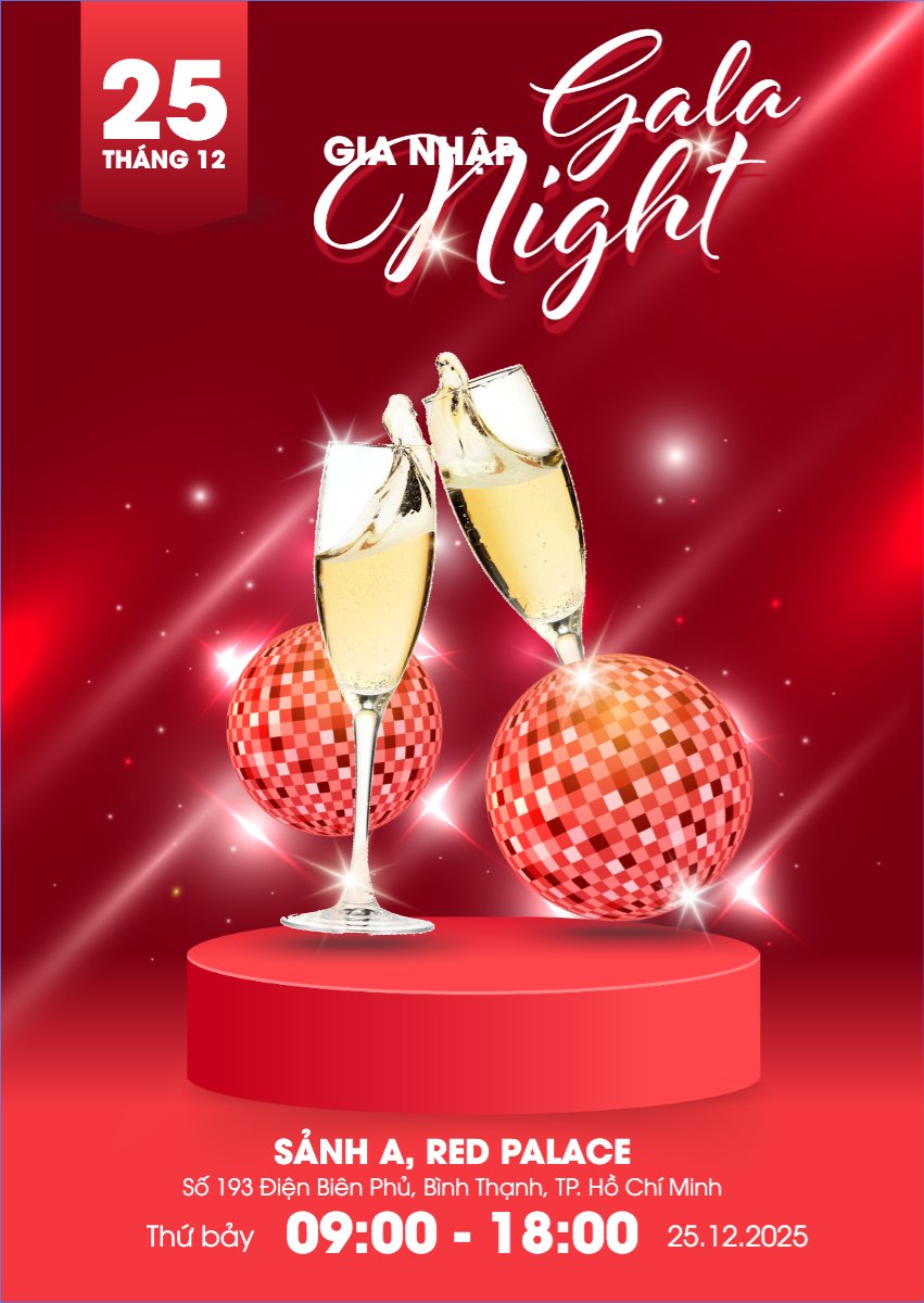 Mẫu Thư mời Gia nhập gala night — LayerPic
