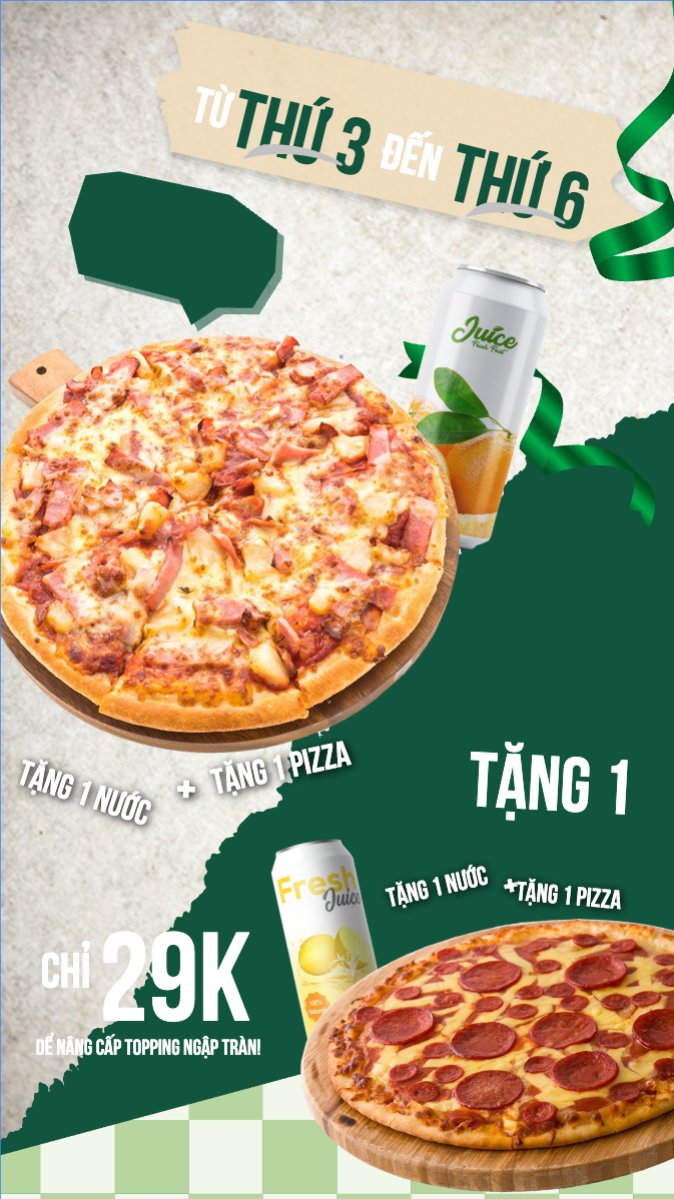 Mẫu Bài post MXH (9:16) Pizza, gà rán, fried chicken, đồ ăn, food, thực phẩm, ẩm thực, món ăn, F&B, nhà hàng, thức ăn, y2k, cổ điển, vintage, retro, classic — LayerPic
