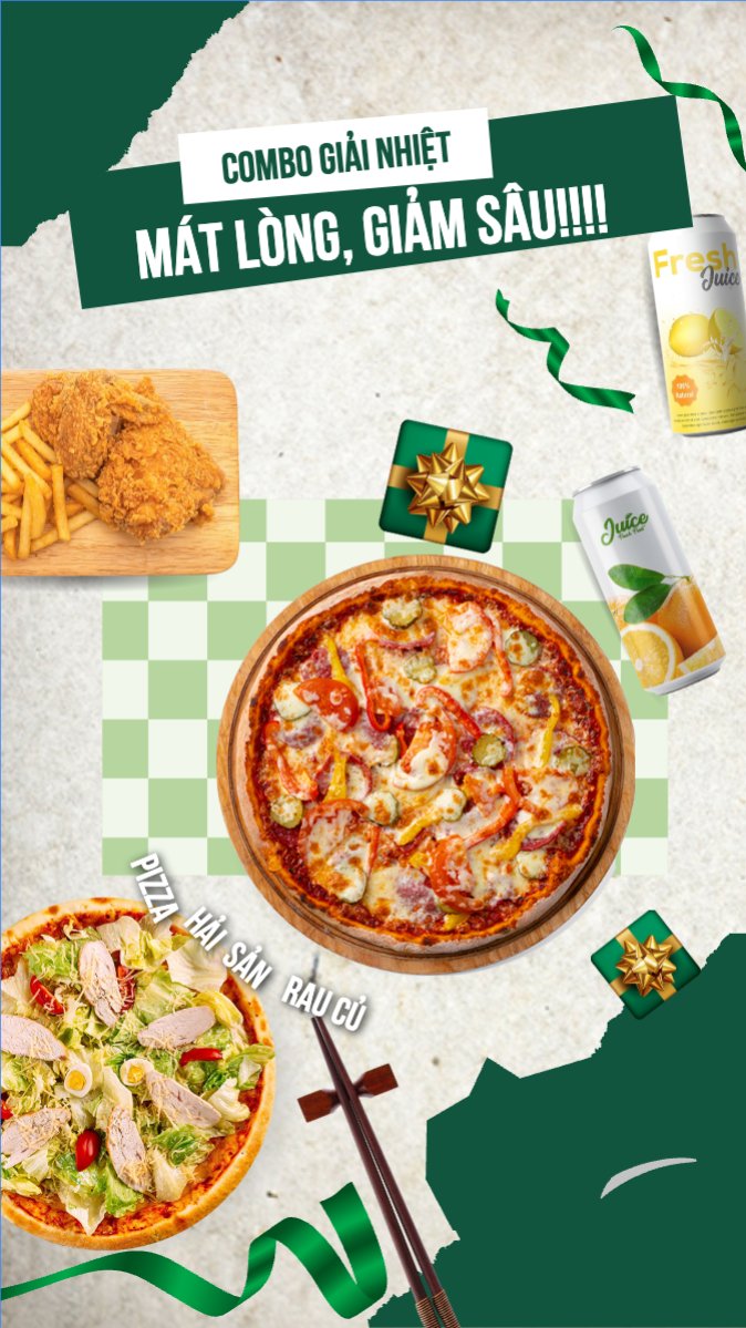 Pizza, gà rán, fried chicken, đồ ăn, food, thực phẩm, ẩm thực, món ăn, F&B, nhà hàng, thức ăn, y2k, cổ điển, vintage, retro, classic