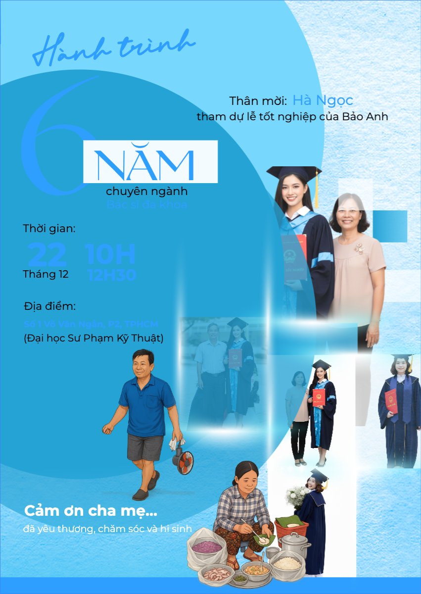 Mẫu Thư mời Hành trình 6 năm chuyên ngành bác sĩ đa khoa — LayerPic