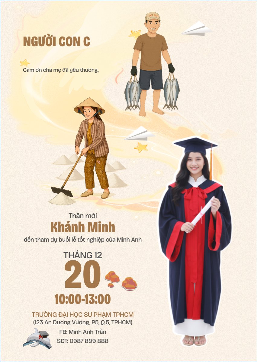 Mẫu Thư mời Người con của biển cả — LayerPic