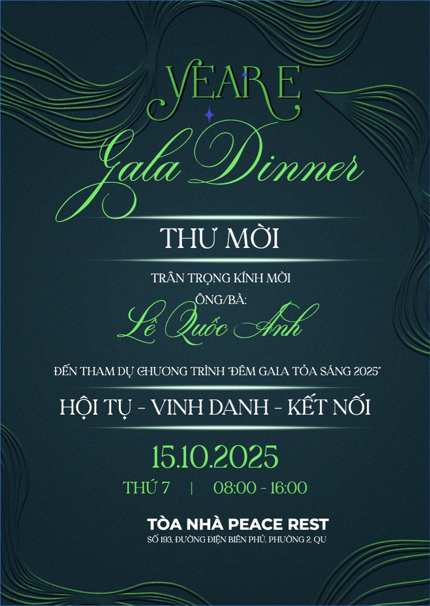 Mẫu Thư mời Gala dinner - year end party — LayerPic