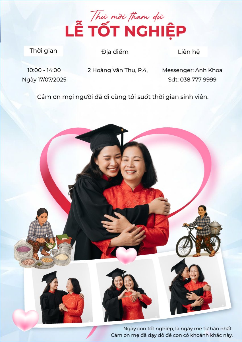 Mẫu Thư mời Mừng lễ tốt nghiệp con của mẹ — LayerPic