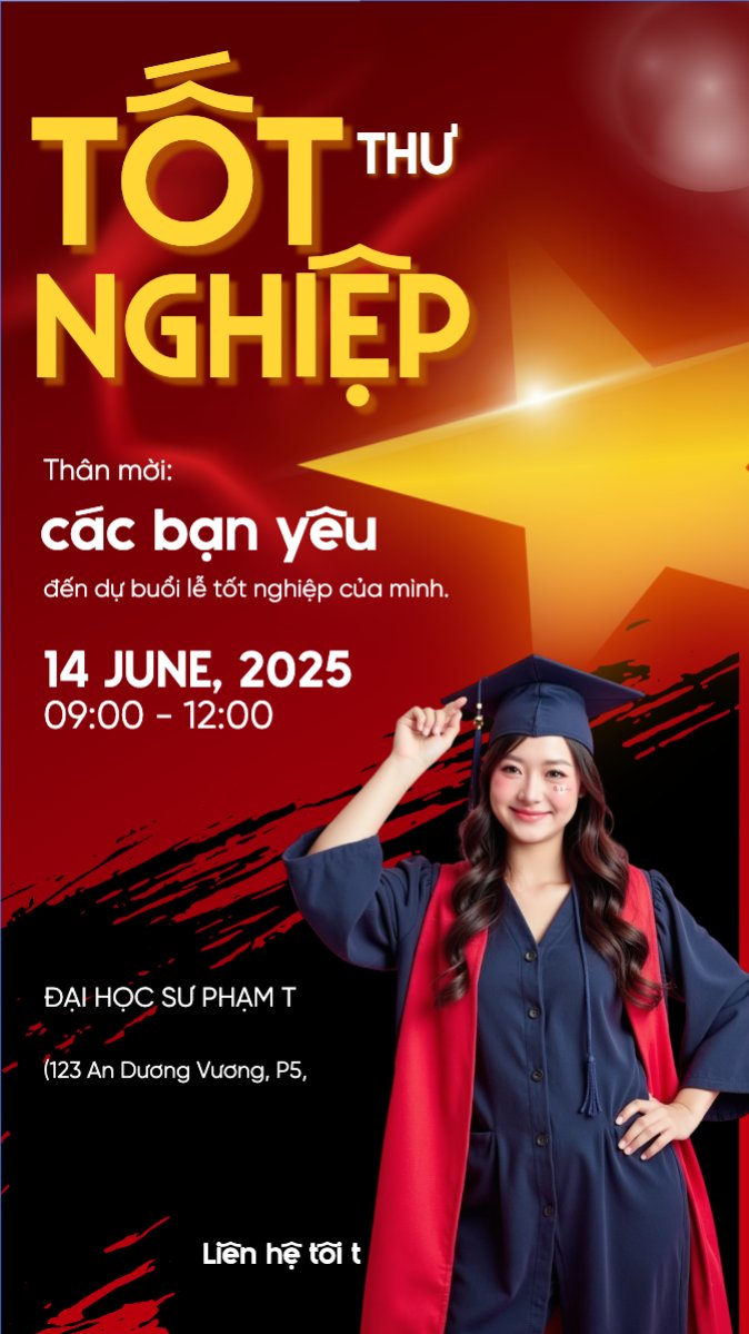 Mẫu Bài post MXH (9:16) Tốt nghiệp, graduation, giáo dục, education, sự kiện, event, Việt Nam — LayerPic