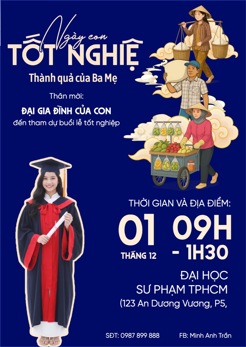 Mẫu Thư mời Ngày con tốt nghiệp — LayerPic