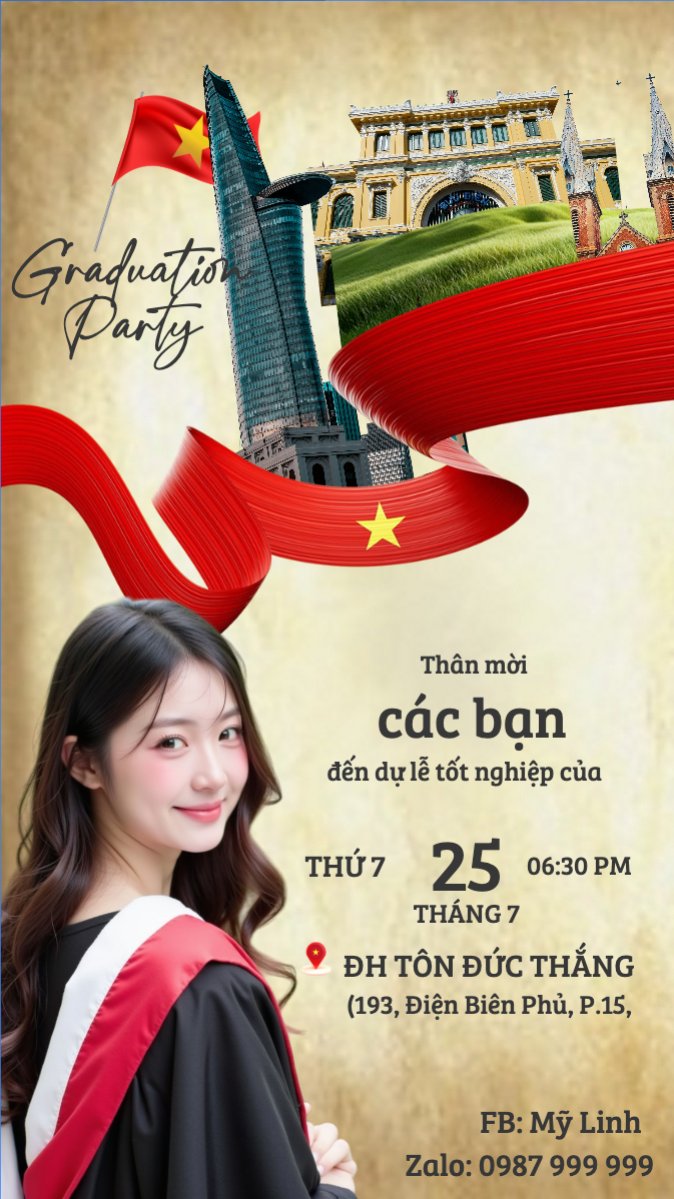 Mẫu Bài post MXH (9:16) Tốt nghiệp, graduation, giáo dục, education, sự kiện, event, Việt Nam — LayerPic