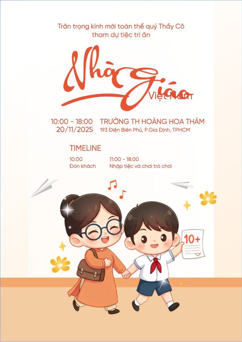Mẫu Thư mời Nhà giáo Việt Nam, 20/11 — LayerPic