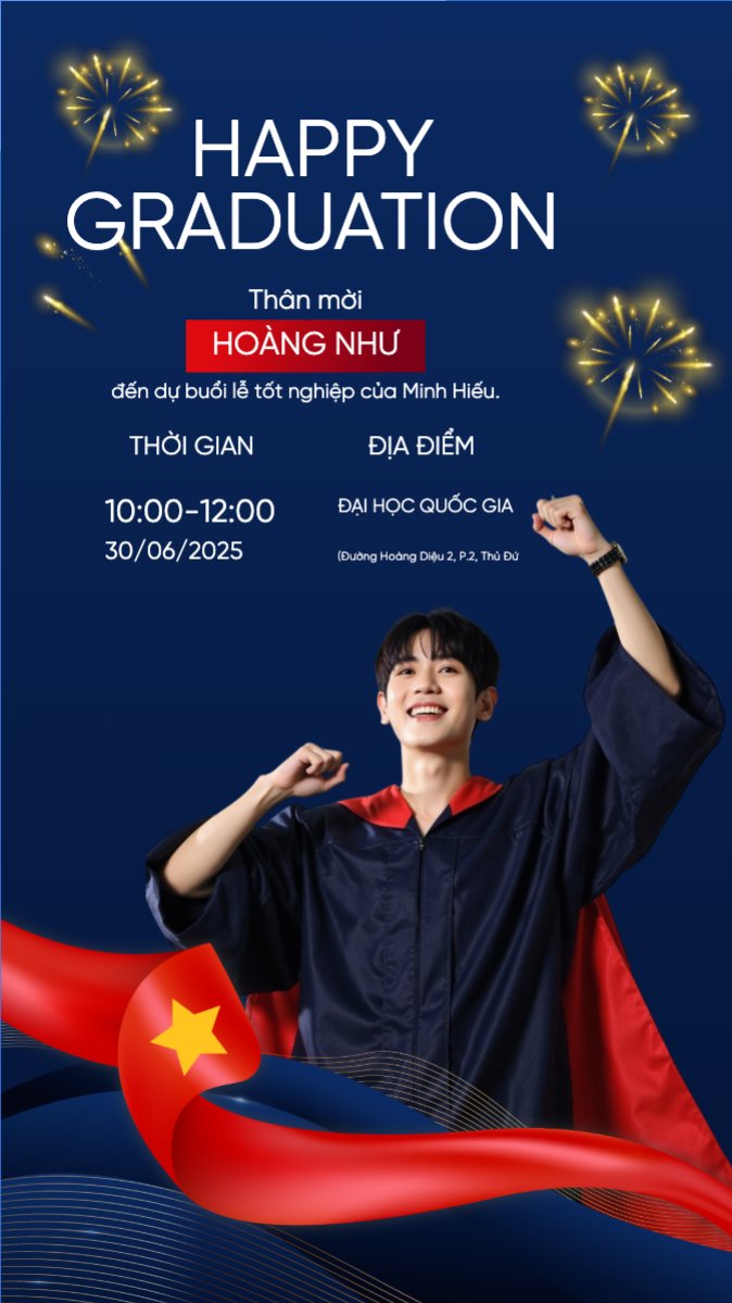 Mẫu Bài post MXH (9:16) Tốt nghiệp, graduation, giáo dục, education, sự kiện, event, Việt Nam — LayerPic