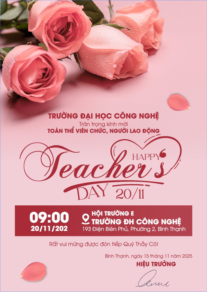 Mẫu Thư mời Happy teacher's day — LayerPic
