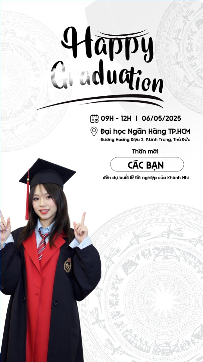 Mẫu Bài post MXH (9:16) Tốt nghiệp, graduation, giáo dục, education, sự kiện, event, Việt Nam — LayerPic