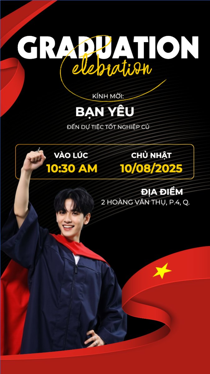 Mẫu Bài post MXH (9:16) Tốt nghiệp, graduation, giáo dục, education, sự kiện, event, Việt Nam — LayerPic