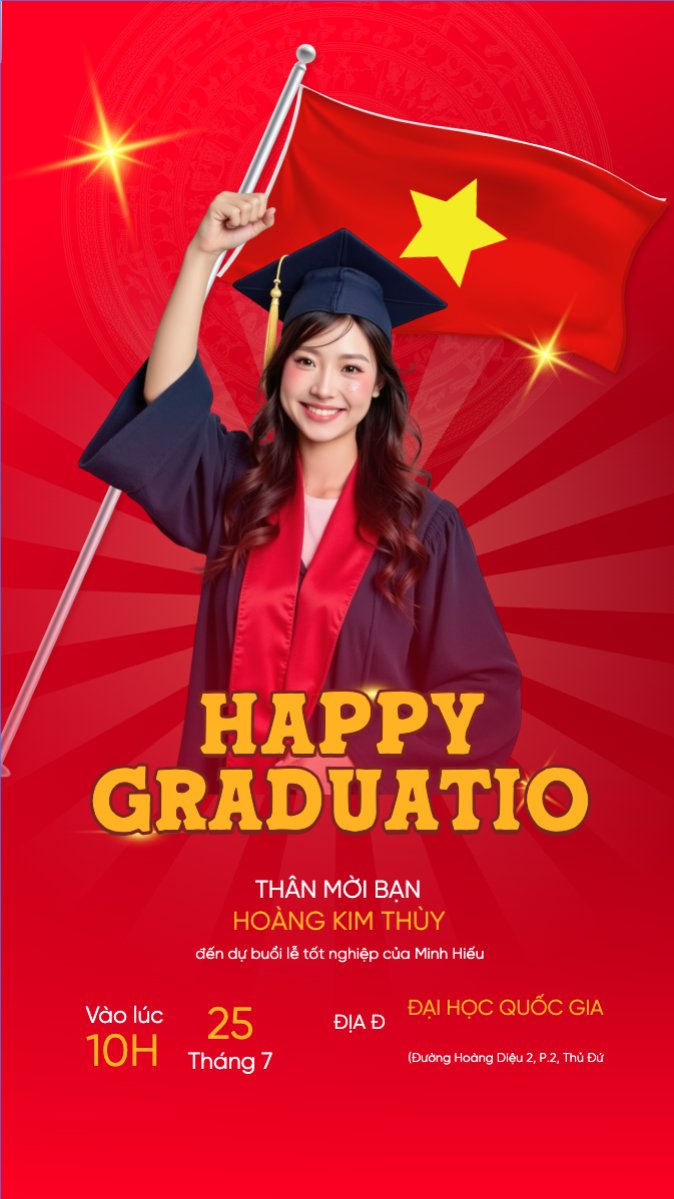 Mẫu Bài post MXH (9:16) Tốt nghiệp, graduation, giáo dục, education, sự kiện, event, Việt Nam — LayerPic