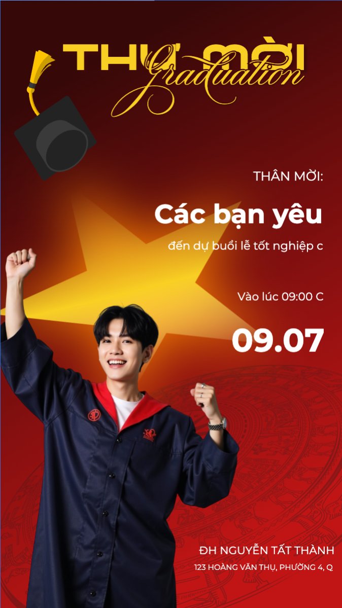Mẫu Bài post MXH (9:16) Tốt nghiệp, graduation, giáo dục, education, sự kiện, event, Việt Nam — LayerPic