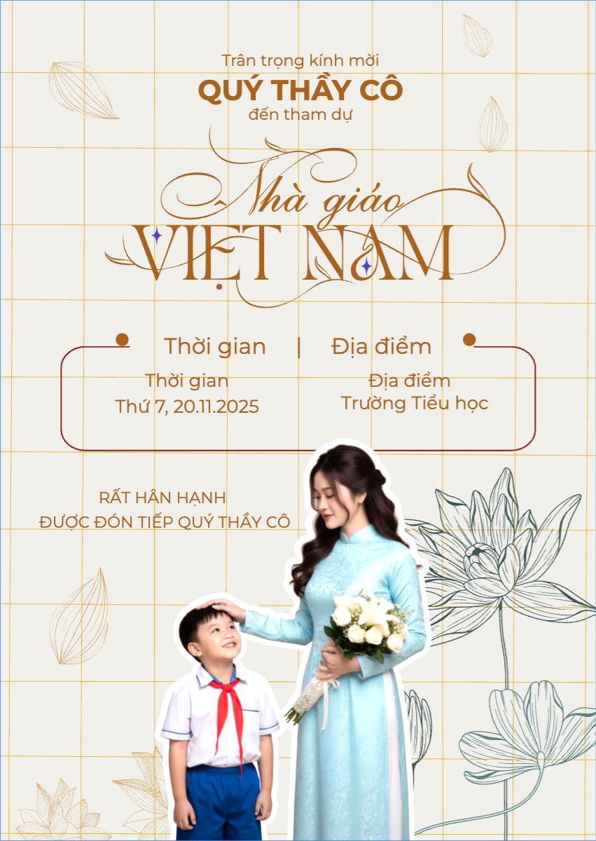 Mẫu Thư mời Nhà Giáo Việt Nam — LayerPic