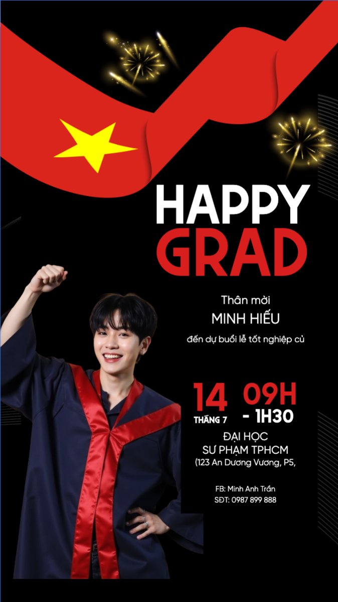 Mẫu Bài post MXH (9:16) Tốt nghiệp, graduation, giáo dục, education, sự kiện, event, Việt Nam — LayerPic