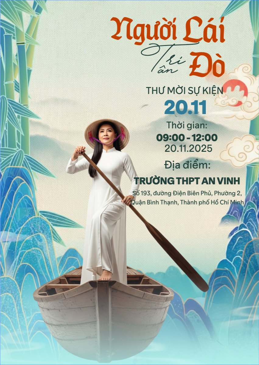 Mẫu Thư mời Tri ân Người lái đò — LayerPic