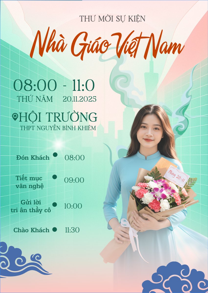 Mẫu Thư mời Sự kiện nhà Giáo Việt Nam — LayerPic