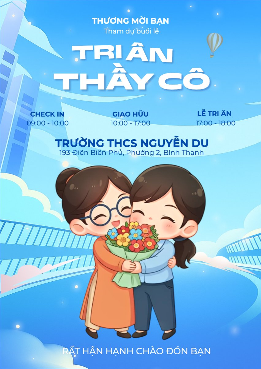 Mẫu Thư mời Tri ân Thầy Cô — LayerPic