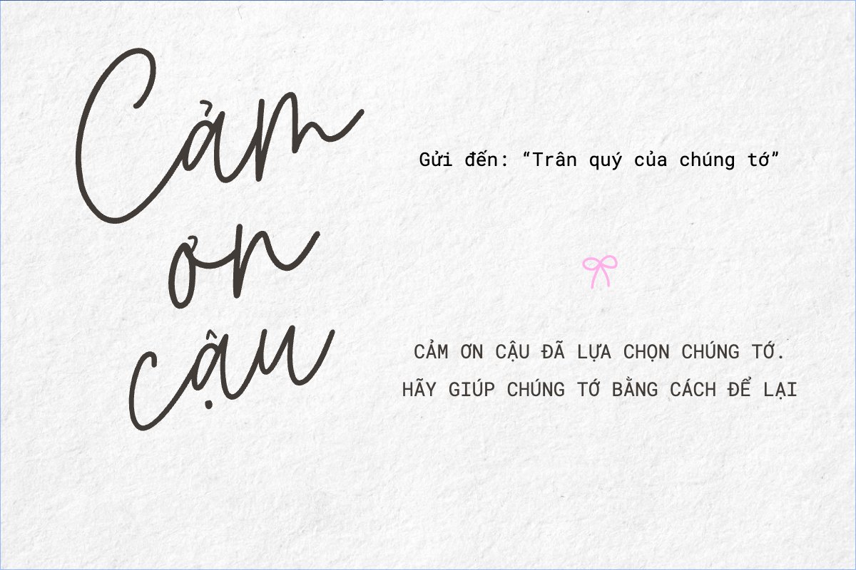 Mẫu Thank you card Đơn giản, simple, minimalist, tối giản — LayerPic