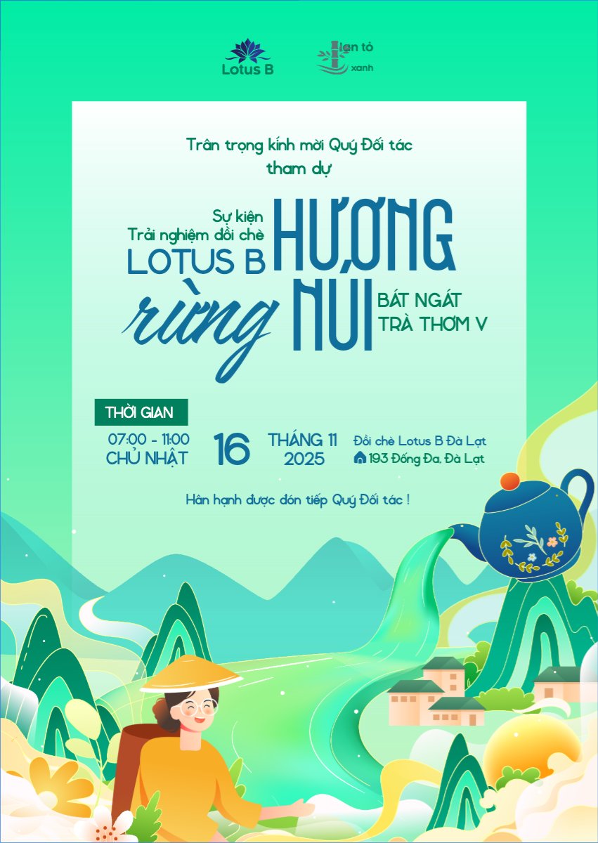 Mẫu Thư mời Trà, ẩm thực, food, drink, sự kiện, event, trải nghiệm, du lịch, travel, hiện đại, modern — LayerPic