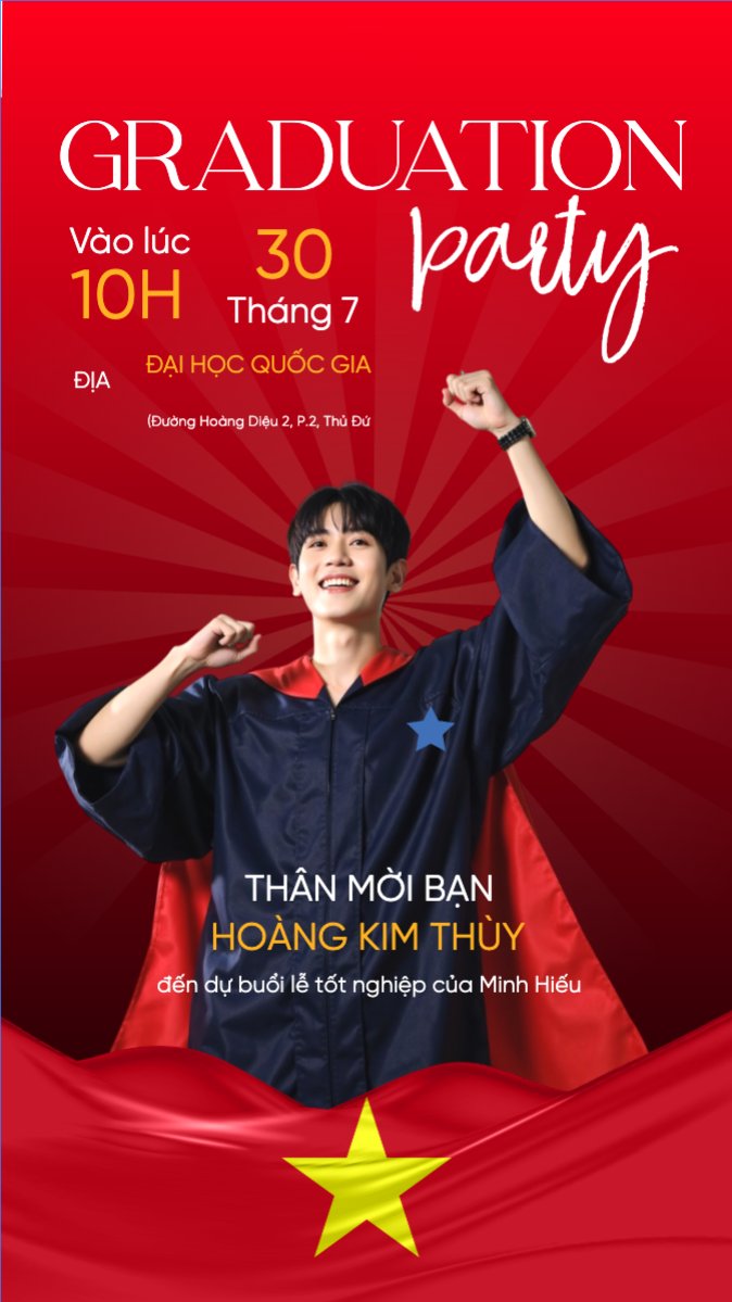 Mẫu Bài post MXH (9:16) Tốt nghiệp, graduation, giáo dục, education, sự kiện, event, Việt Nam — LayerPic