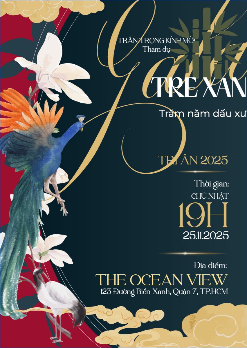 Mẫu Thư mời Gala dinner, văn phòng, office, sự kiện, event, education, kinh doanh, business, truyền thống, traditional, dân gian, cổ truyền — LayerPic