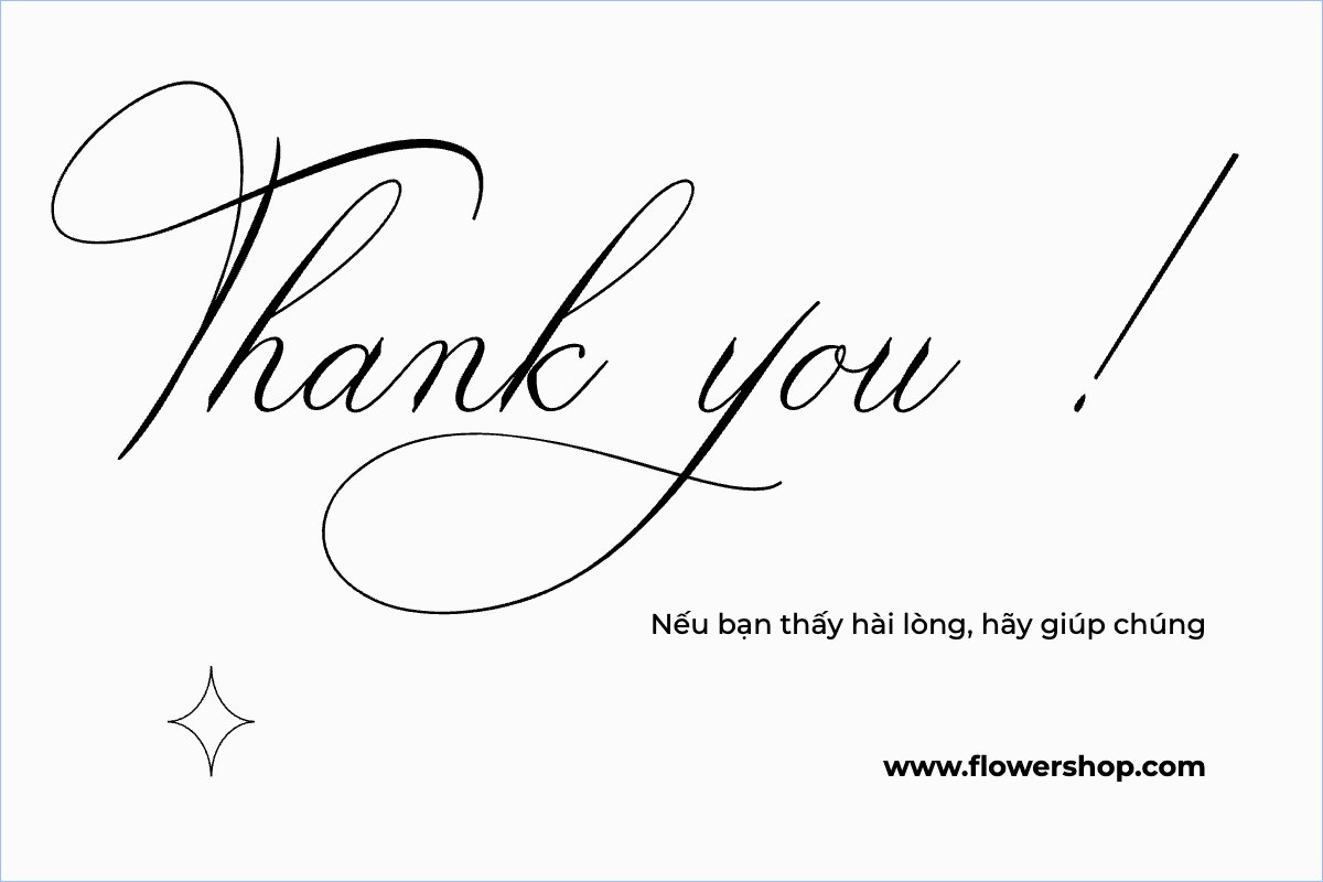 Mẫu Thank you card Đơn giản, simple, minimalist, tối giản — LayerPic