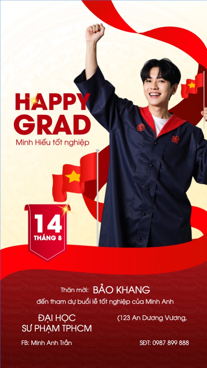 Mẫu Bài post MXH (9:16) Tốt nghiệp, graduation, giáo dục, education, sự kiện, event, Việt Nam — LayerPic