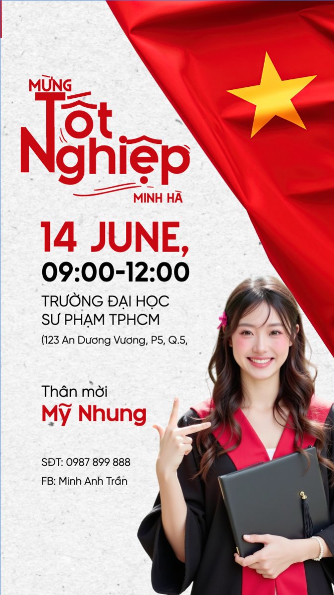 Mẫu Bài post MXH (9:16) Tốt nghiệp, graduation, giáo dục, education, sự kiện, event, Việt Nam — LayerPic