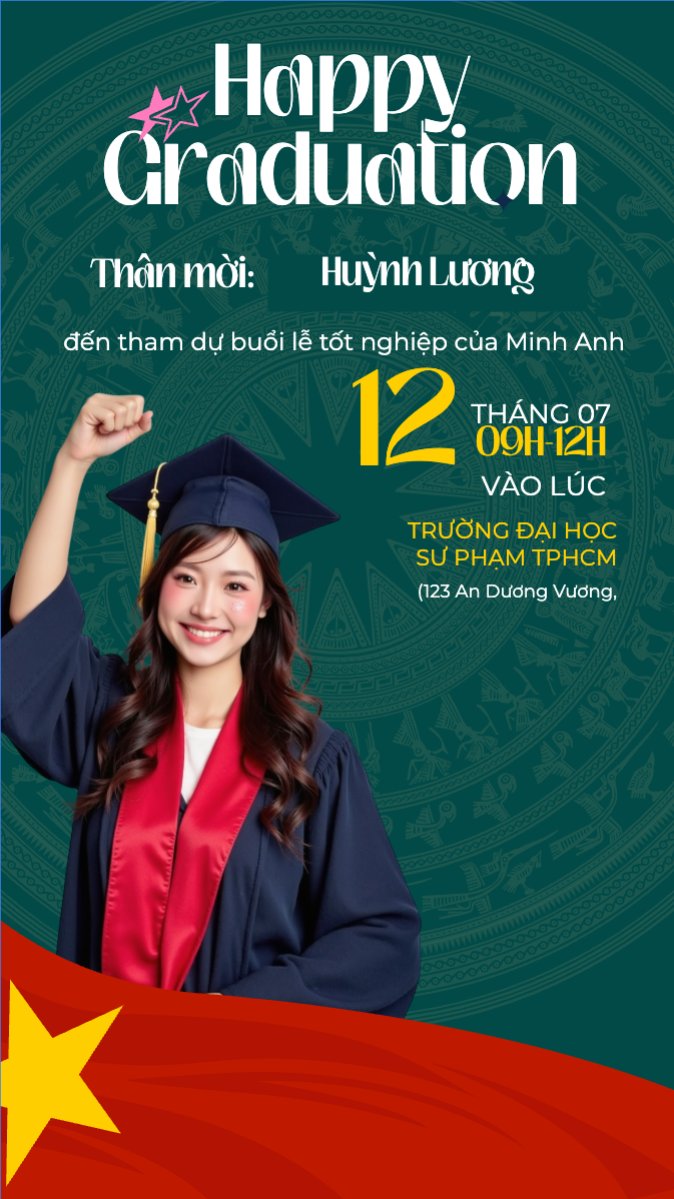 Mẫu Bài post MXH (9:16) Tốt nghiệp, graduation, giáo dục, education, sự kiện, event, Việt Nam — LayerPic
