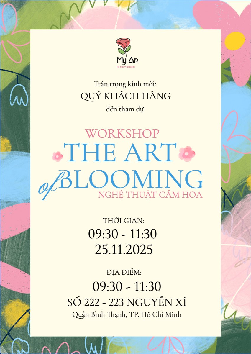 Mẫu Thư mời Workshop, cắm hoa, hoa, flower shop, flower, sự kiện, event, đơn giản, simple — LayerPic