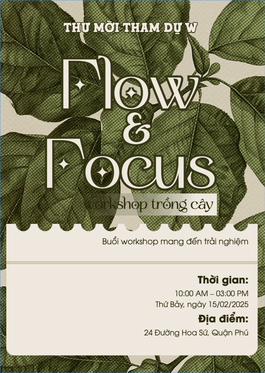 Mẫu Thư mời Workshop, trồng cây, sự kiện, event, đơn giản, simple, hiện đại, sang trọng, modern — LayerPic