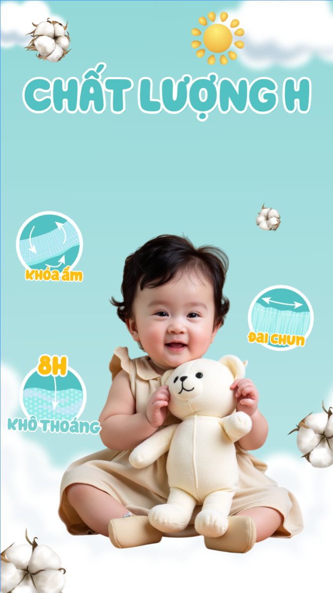 Mẫu Bài post MXH (9:16) Em bé, baby, trẻ em,kids, sữa, tã,milk, diapers , sự kiện, event, chương trình, sale, giải trí, entertainment — LayerPic