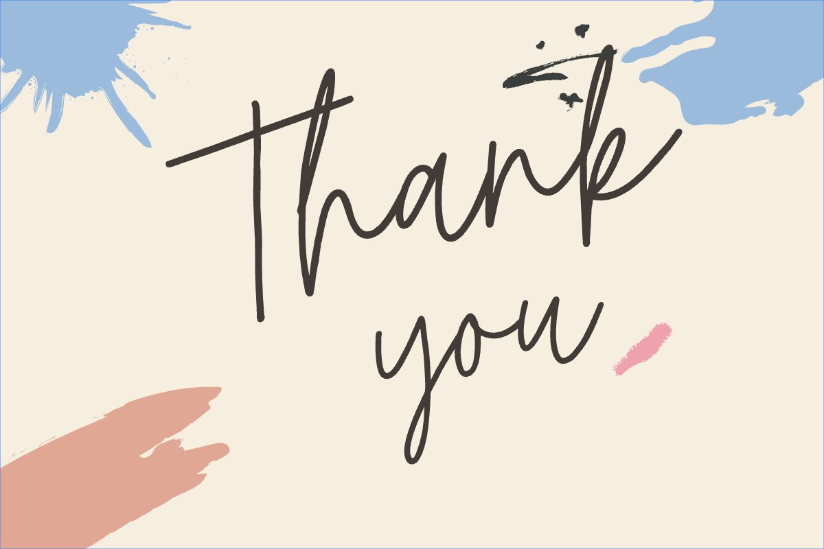 Mẫu Thank you card Trừu tượng, abstract, geometric, hình học, brush, cọ — LayerPic