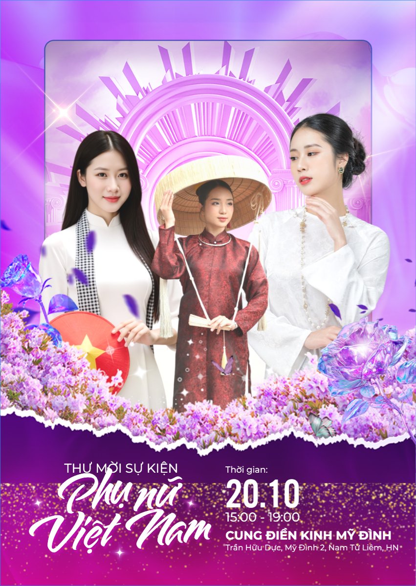 Mẫu Thư mời 20/10, Ngày phụ nữ Việt Nam, Vietnamese Women's Day, phụ nữ, sự kiện, event, làm đẹp, beauty, thẩm mỹ, modern, hiện đại — LayerPic