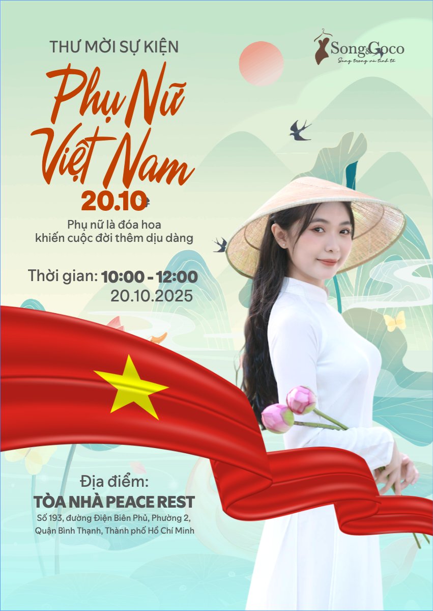 Mẫu Thư mời 20/10, Ngày phụ nữ Việt Nam, Vietnamese Women's Day, phụ nữ, sự kiện, event, làm đẹp, beauty, thẩm mỹ, modern, hiện đại — LayerPic