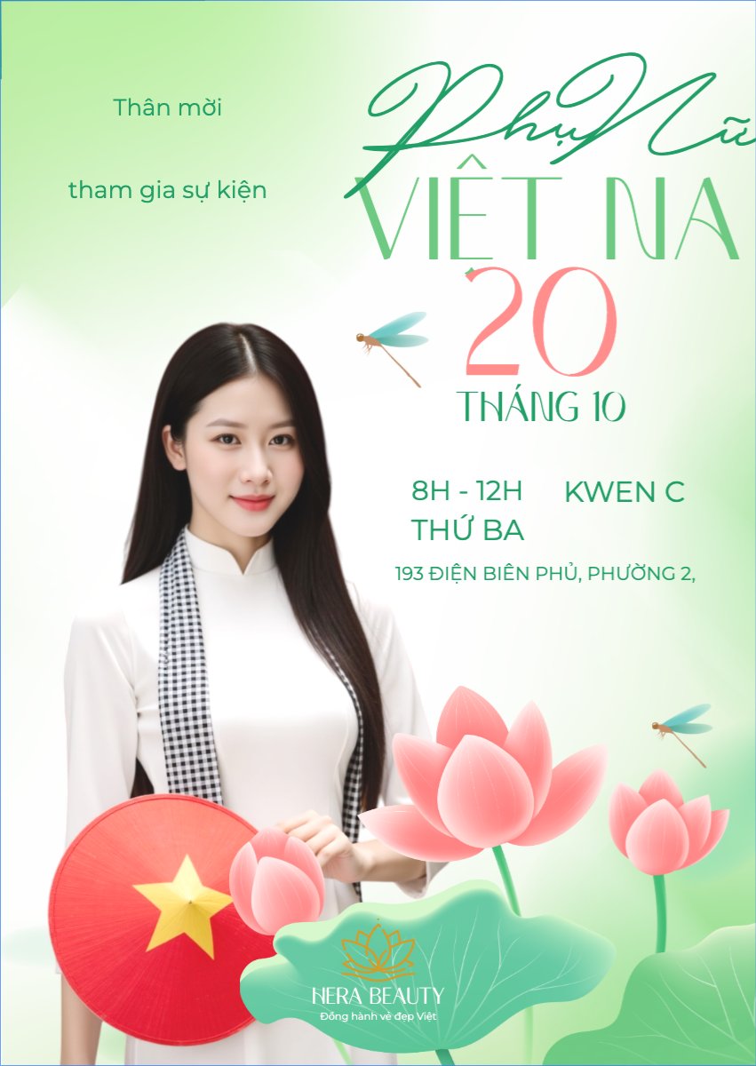 Mẫu Thư mời 20/10, Ngày phụ nữ Việt Nam, Vietnamese Women's Day, phụ nữ, sự kiện, event, làm đẹp, beauty, thẩm mỹ, modern, hiện đại — LayerPic