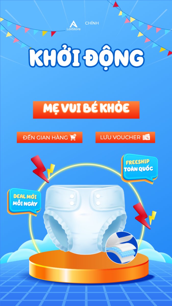 Mẫu Bài post MXH (9:16) Kids, baby, trẻ em, giảm giá, ưu đãi, sale, sức khỏe, tả, bỉm, quảng cáo, sự kiện, event — LayerPic