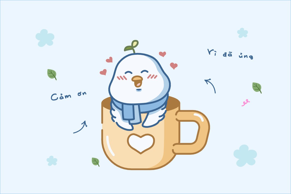 Mẫu Thank you card Dễ thương, cute, chibi, hoạt hình, cartoon — LayerPic