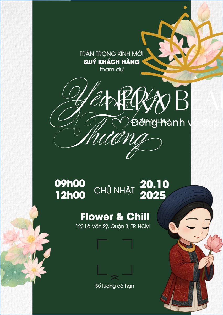 Mẫu Thư mời 20/10, Ngày phụ nữ Việt Nam, Vietnamese Women's Day, phụ nữ, sự kiện, event, dễ thương, cute, chibi, hoạt hình, cartoon — LayerPic