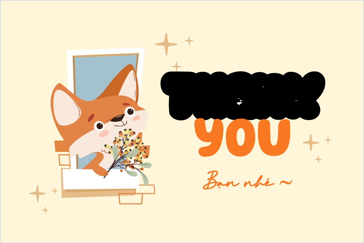 Mẫu Thank you card Dễ thương, cute, chibi, hoạt hình, cartoon — LayerPic