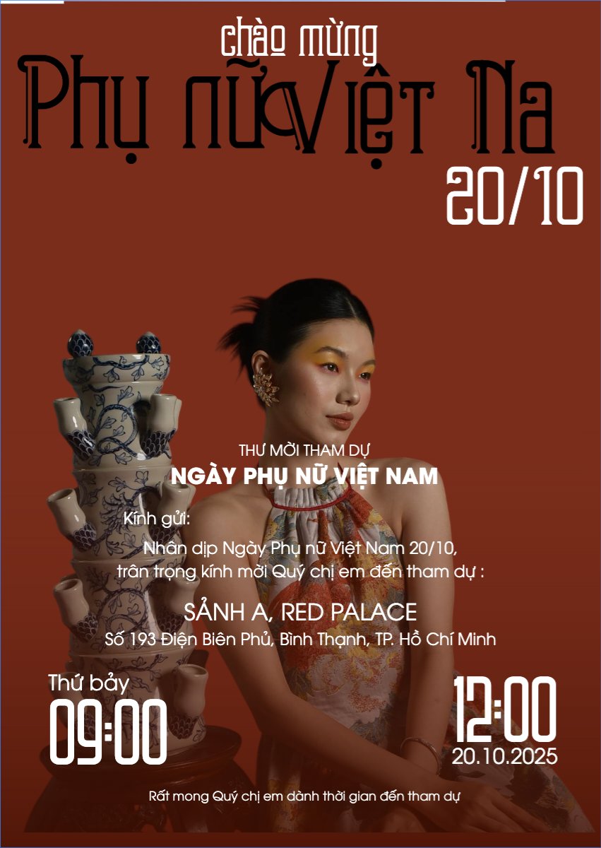Mẫu Thư mời 20/10, Ngày phụ nữ Việt Nam, Vietnamese Women's Day, phụ nữ, sự kiện, event, hiện đại, modern, đơn giản, simple — LayerPic