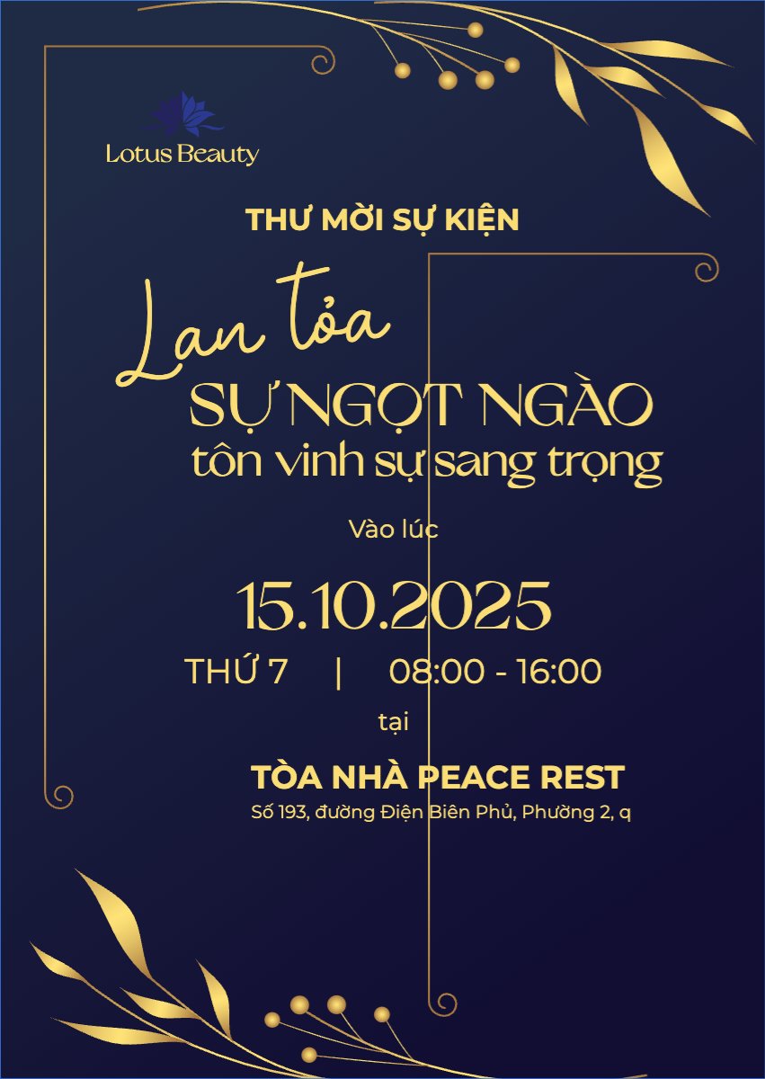 Mẫu Thư mời Spa, beauty, làm đẹp, thẩm mỹ, wedding, sự kiện, event, hoa lá, hiện đại, sang trọng, modern — LayerPic