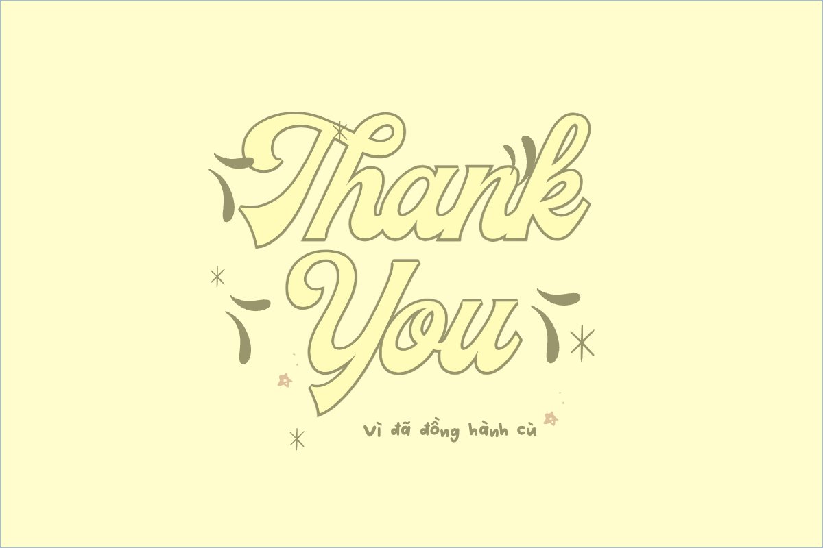 Mẫu Thank you card Dễ thương, cute, chibi, hoạt hình, cartoon, coquette — LayerPic