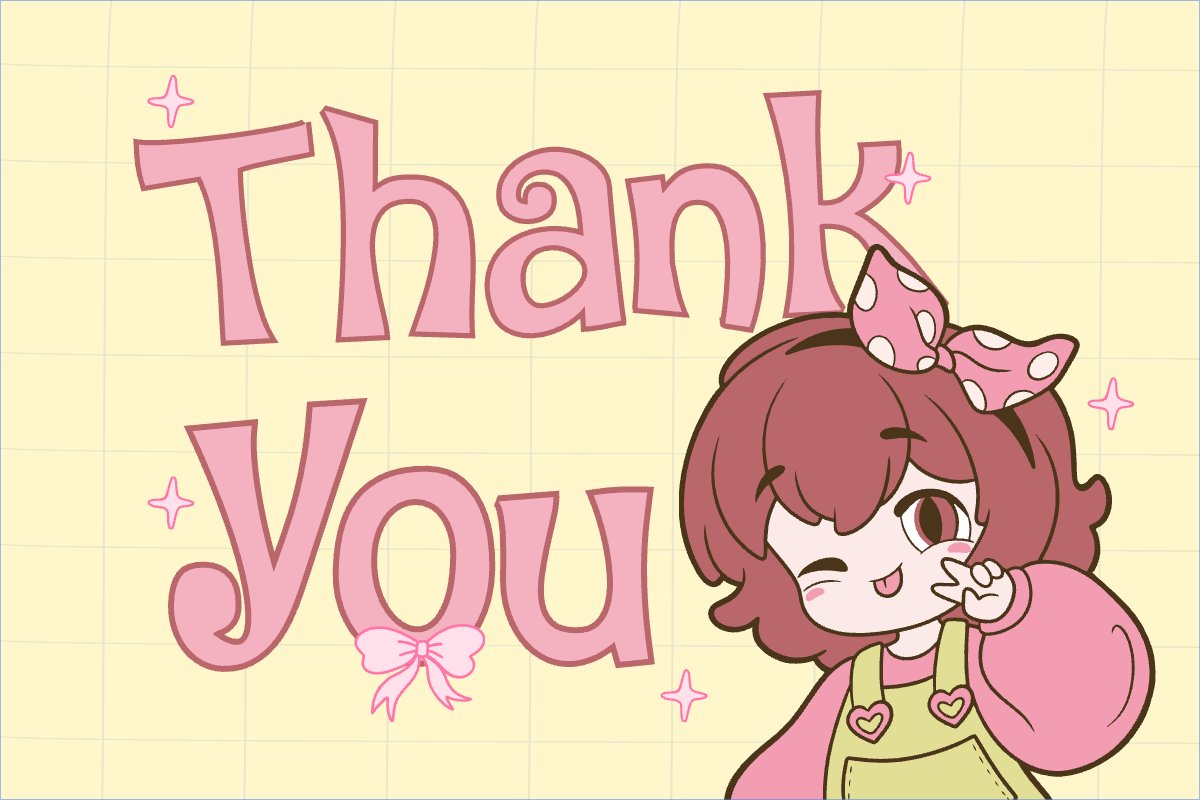 Mẫu Thank you card Dễ thương, cute, chibi, hoạt hình, cartoon — LayerPic