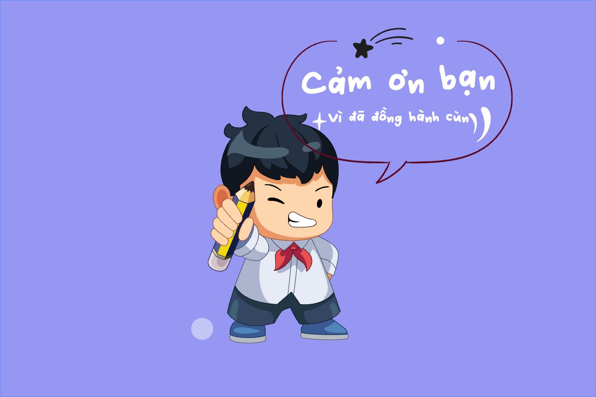 Mẫu Thank you card Dễ thương, cute, chibi, hoạt hình, cartoon, giáo dục, education, học sinh, student — LayerPic