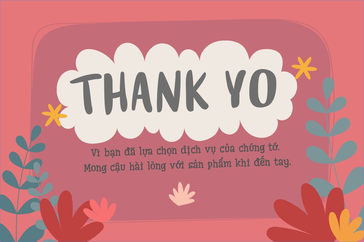 Mẫu Thank you card Dễ thương, cute, chibi, hoạt hình, cartoon — LayerPic