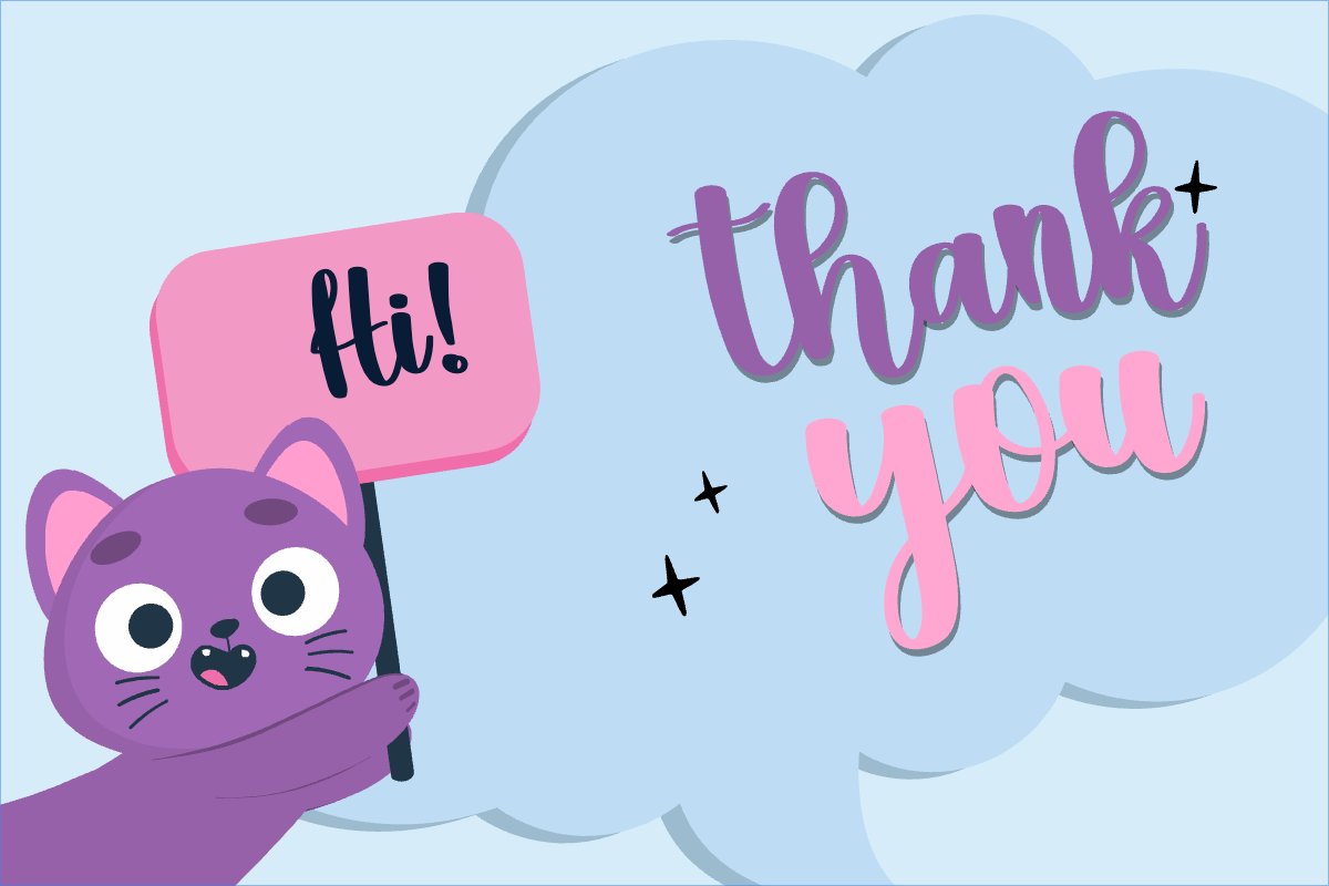 Mẫu Thank you card Dễ thương, cute, chibi, hoạt hình, cartoon — LayerPic